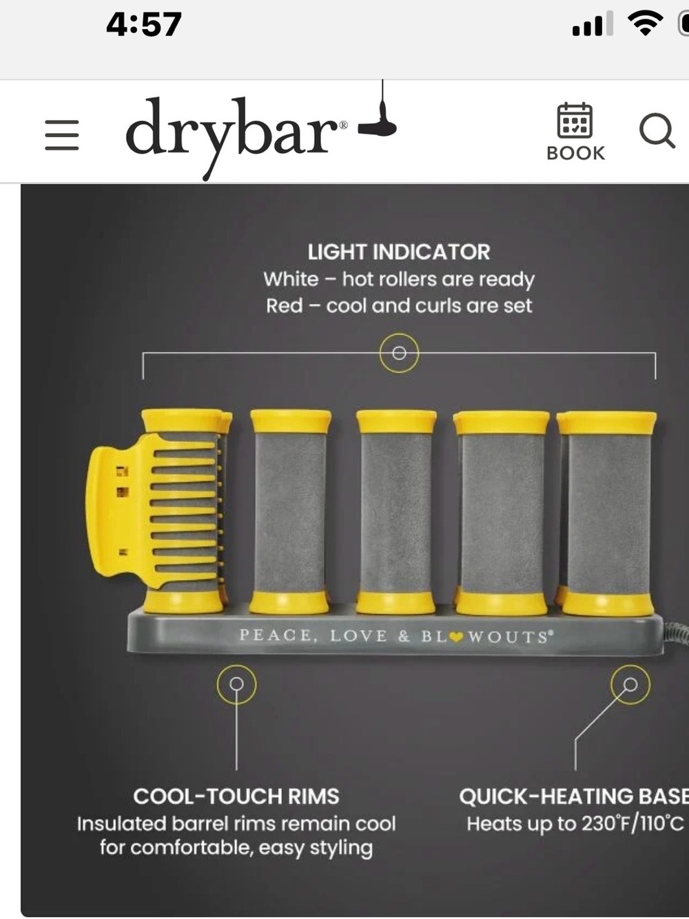 Drybar Yellow and Gray Hot Roller Styling Set